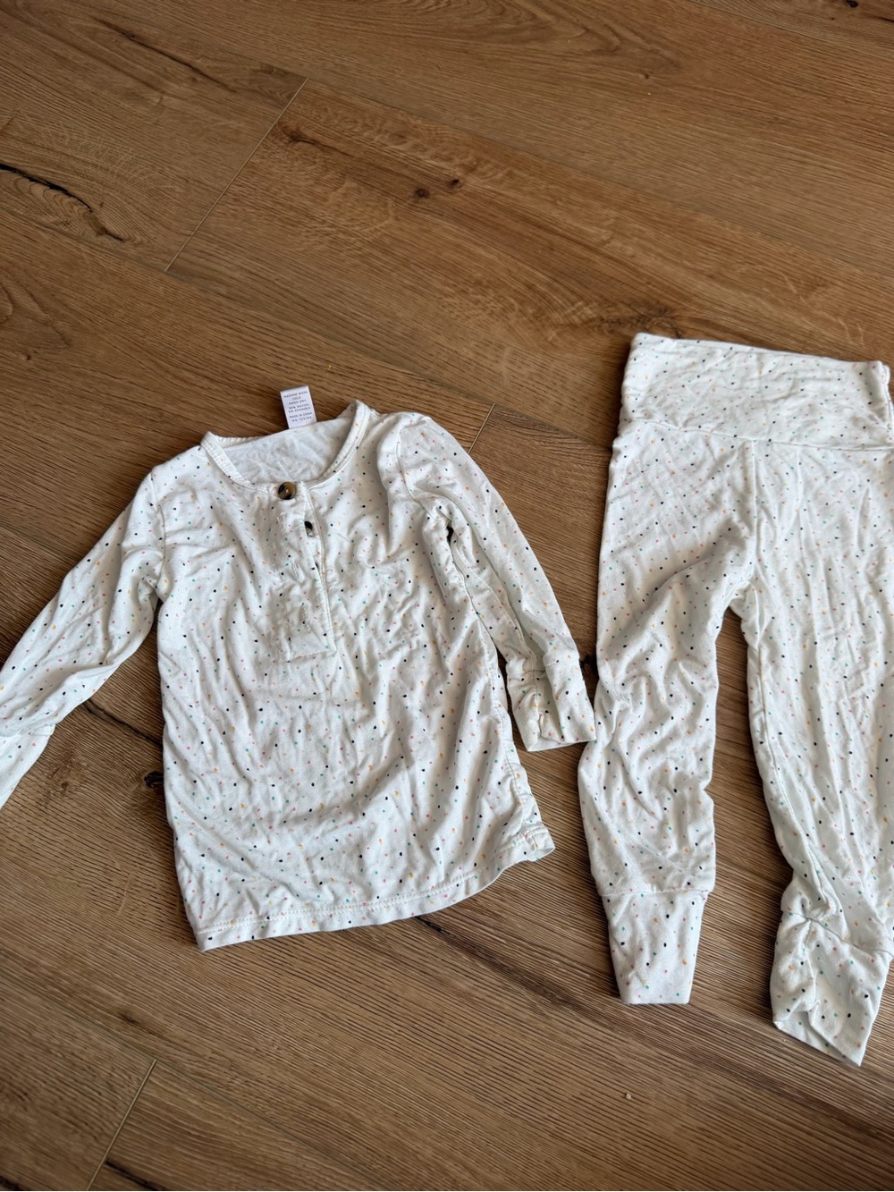 Lou Lou & company White Dot-Print Pajama Set - Soft Long Sleeve Top & Pants